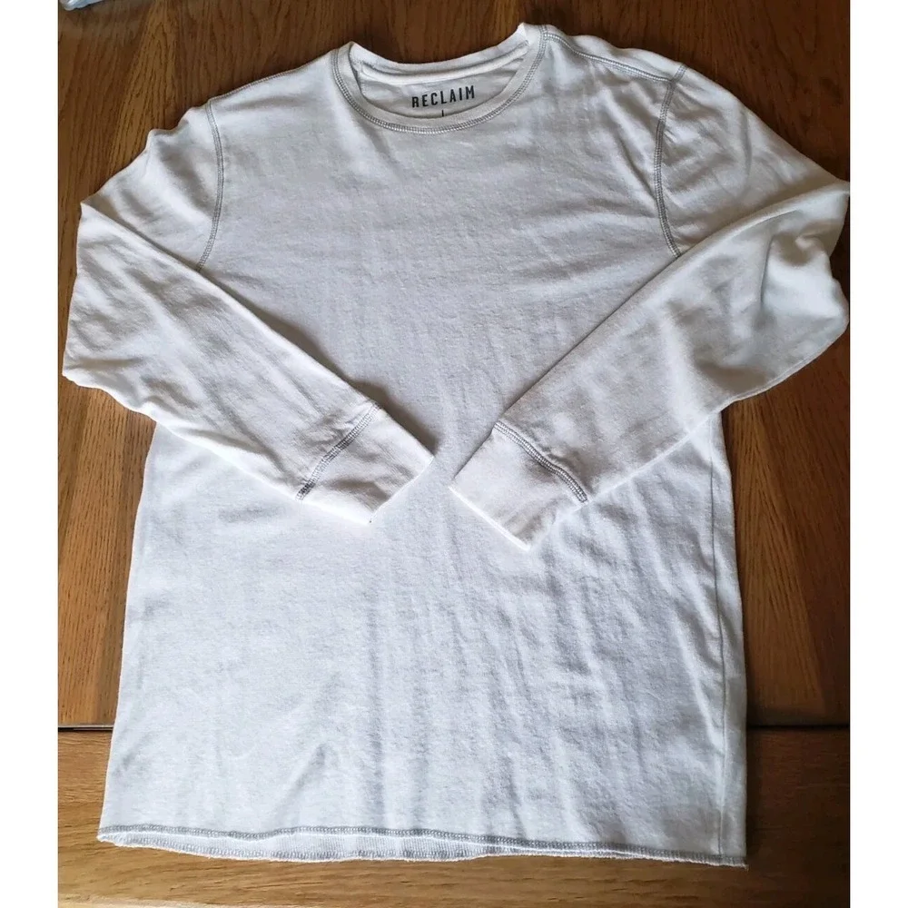Reclaim (Buckle) Long Sleeve Cotton Lightweight Shirt Mens‎ Sz L White NWOT